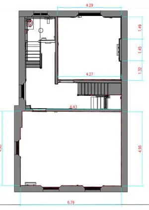 On-site survey creates 2D measured building plan drawings for architects